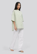 Short Sleeve Oversized Blouse Sage