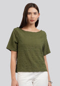 Boat Neck Smoked Top