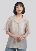 Short Sleeve Sheer Blouse