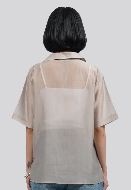 Short Sleeve Sheer Blouse