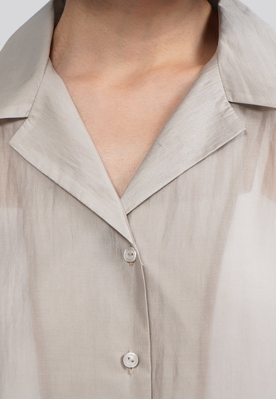 Short Sleeve Sheer Blouse