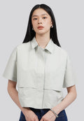 Tiered Front Short Sleeve Blouse