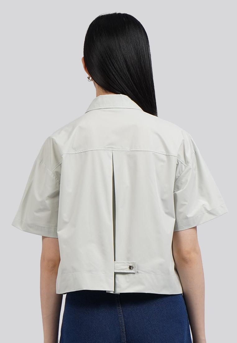 Tiered Front Short Sleeve Blouse