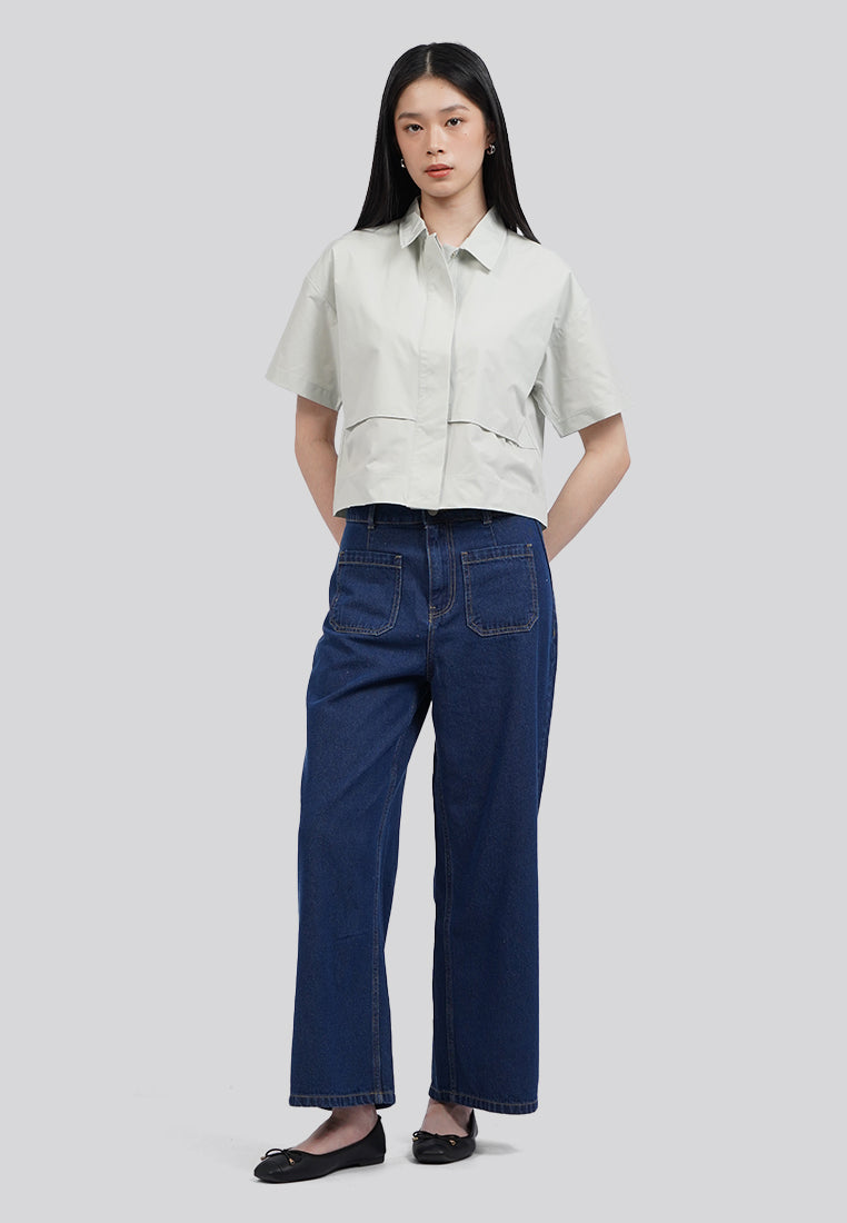 Tiered Front Short Sleeve Blouse