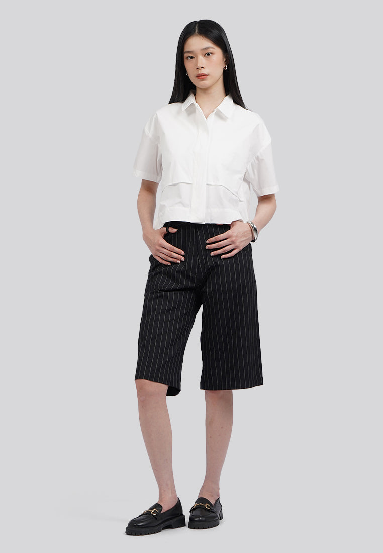 Tiered Front Short Sleeve Blouse