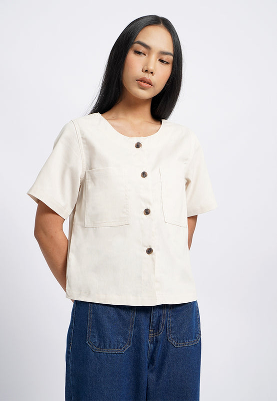 Short Sleeve Pocket Boxy Top