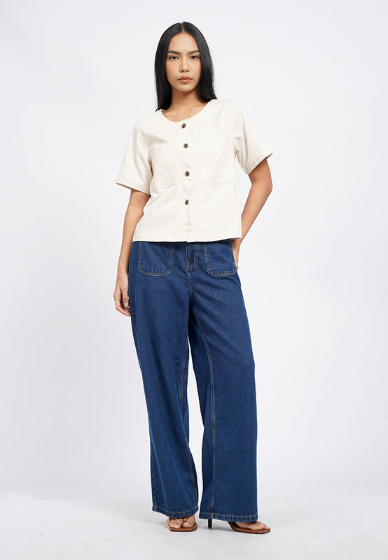 Short Sleeve Pocket Boxy Top