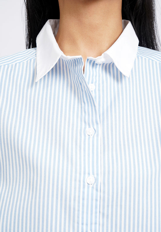 Balloon Sleeves Stripe Shirt
