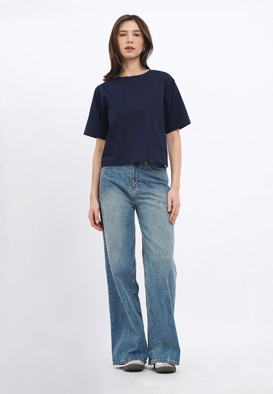 Round Neck Colorblock Blouse