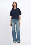 Round Neck Colorblock Blouse