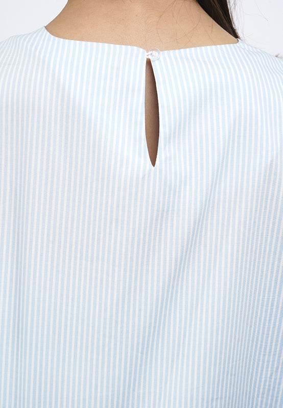Round Neck Colorblock Blouse