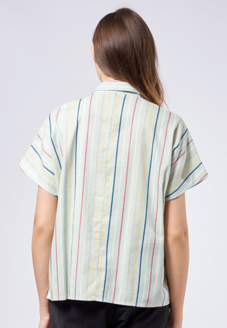 Short Sleeve Striped Blouse