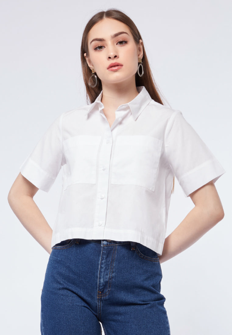Boxy Blouse with Big Pocket