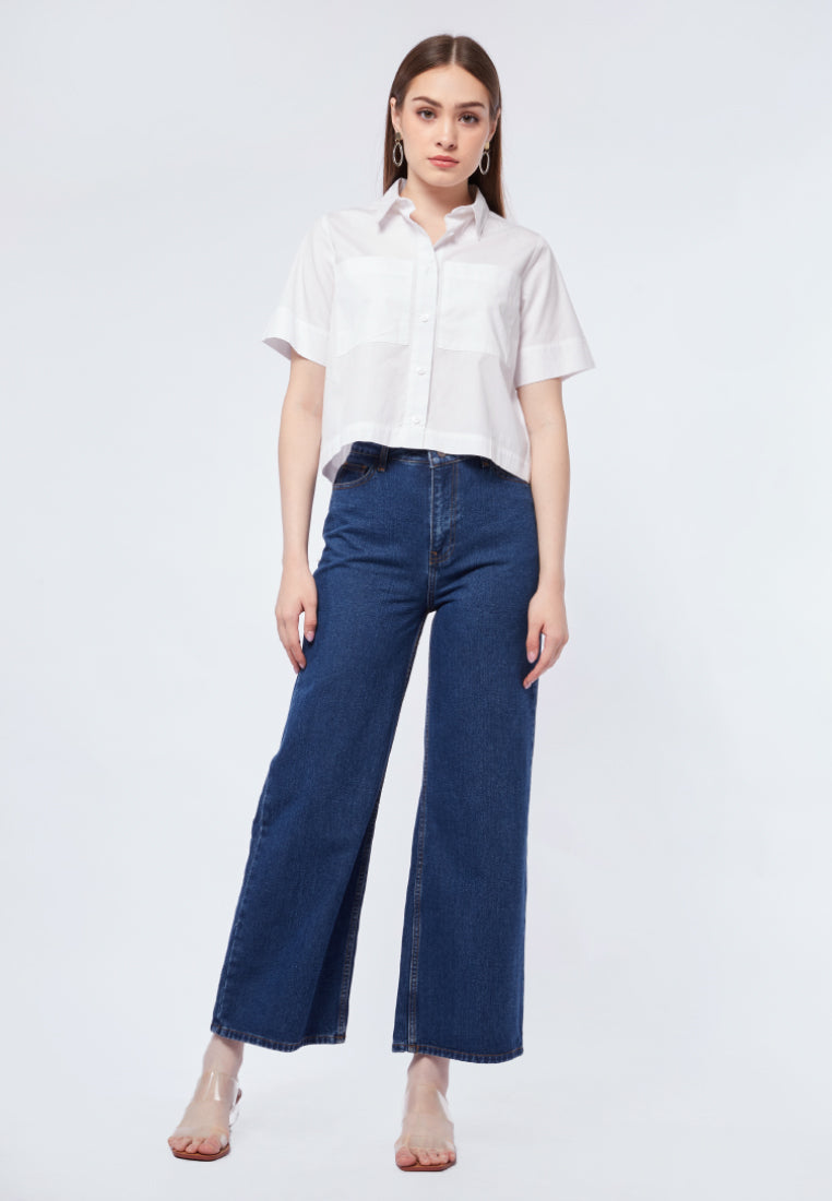 Boxy Blouse with Big Pocket