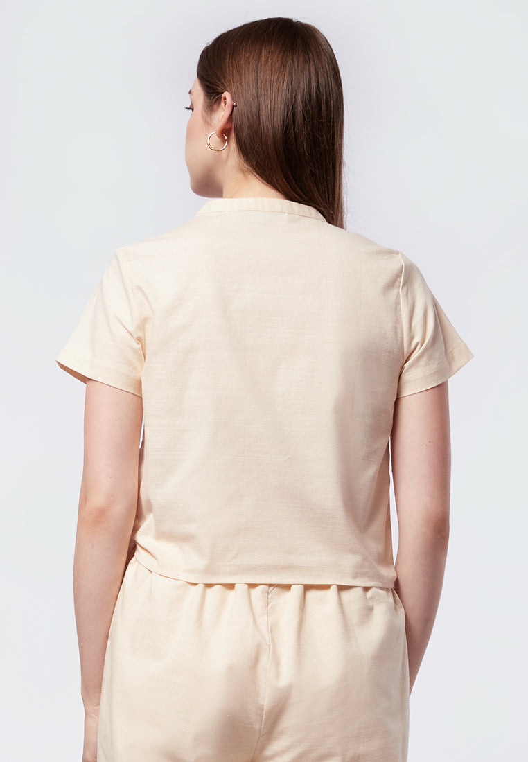 Short Sleeve Wrap Blouse