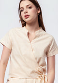 Short Sleeve Wrap Blouse