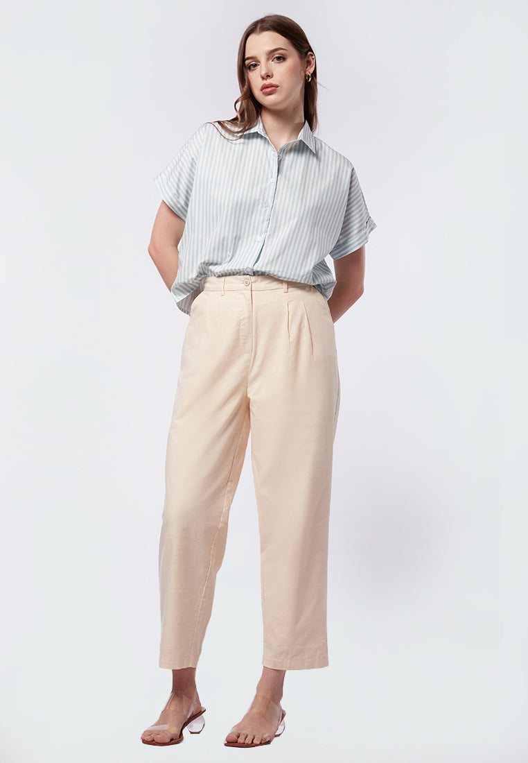 Short Sleeve Stripes Blouse