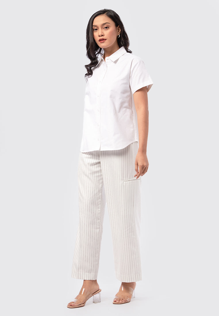 Oxford Short Sleeve Shirt Off White