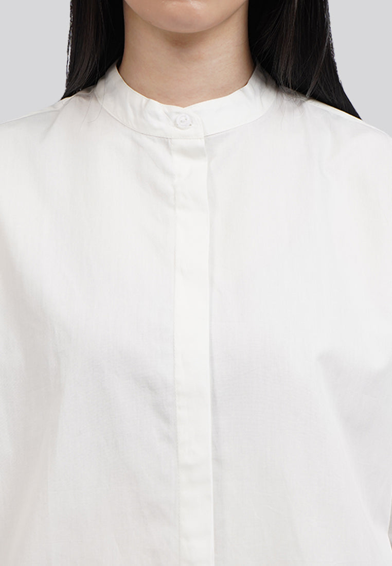 Curved Hem Short Sleeve Blouse