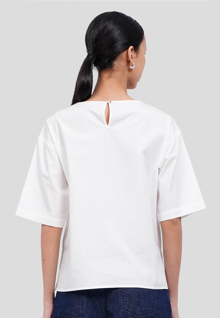 Pocket Details Short Sleeve Blouse