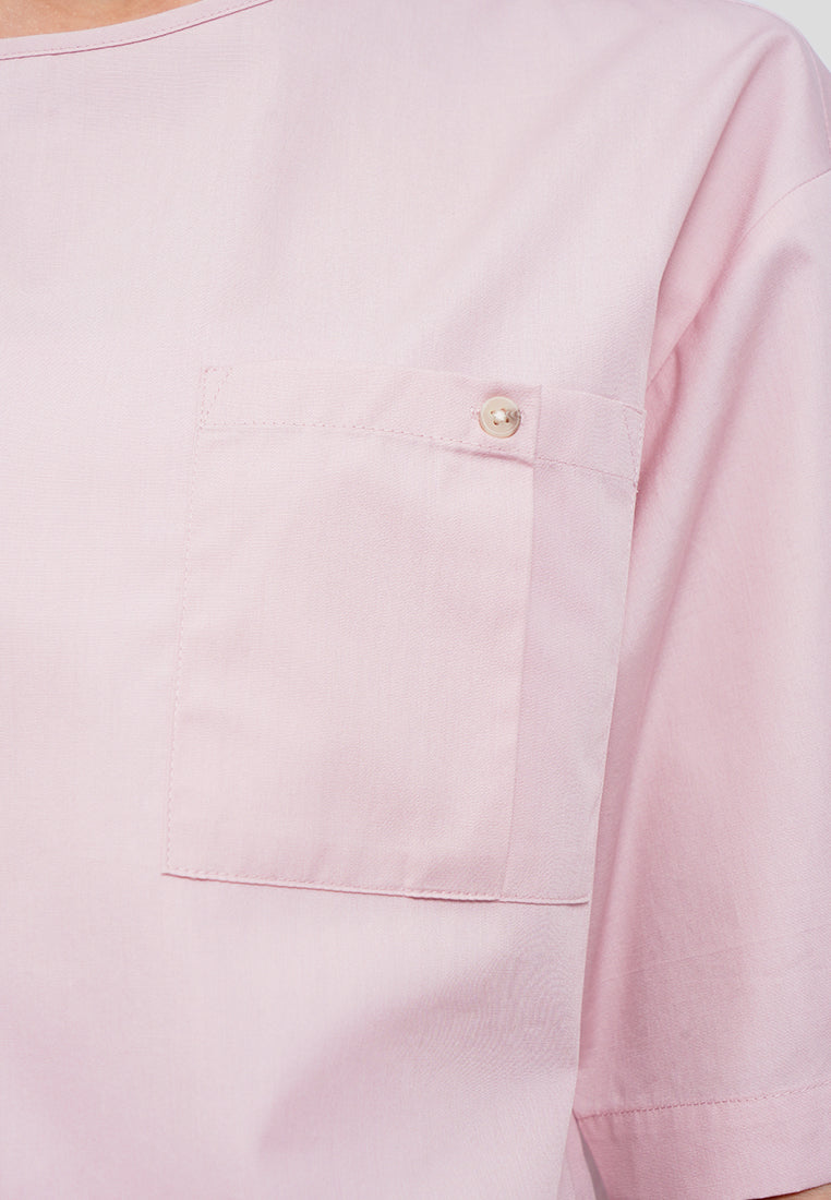Boxy Blouse with Pocket Details