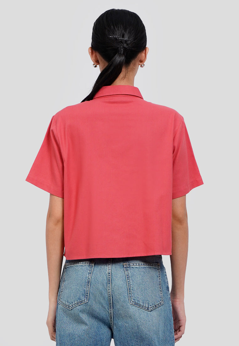 Short Sleeve Crop Blouse
