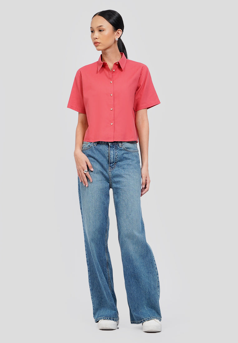 Short Sleeve Crop Blouse