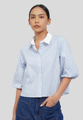 Balloon Sleeves Cotton Shirt
