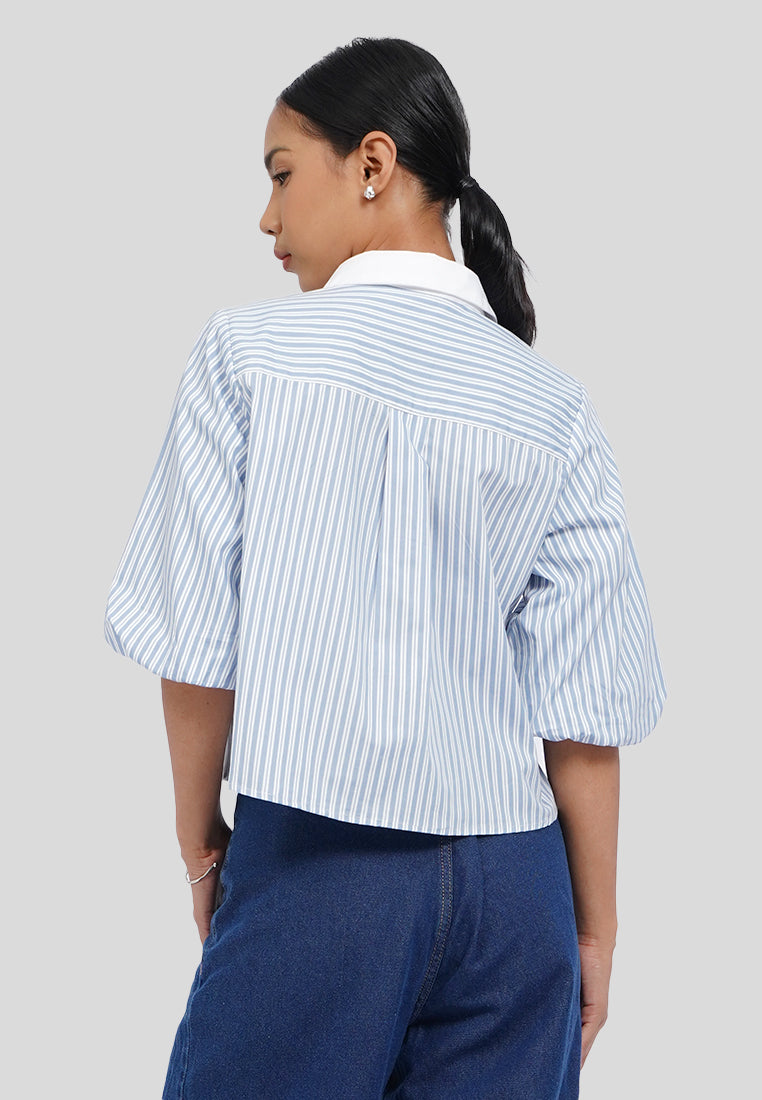 Balloon Sleeves Cotton Shirt