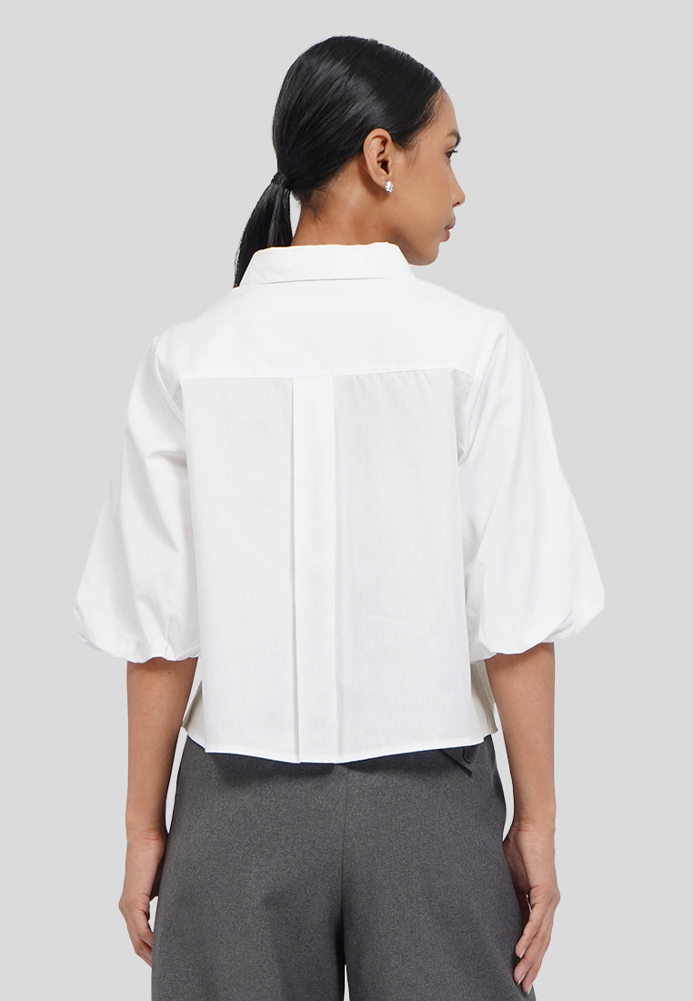 Balloon Sleeves Cotton Shirt