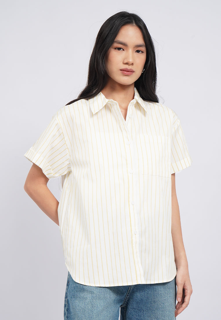 Short Sleeve Oxford Stripe Shirt