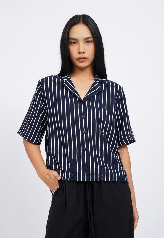 Stripes Notch Collar Shirt