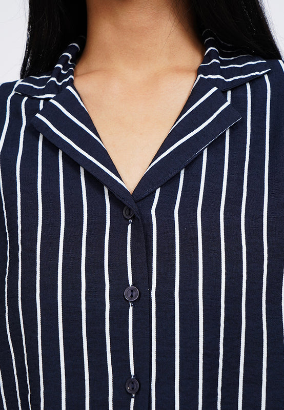 Stripes Notch Collar Shirt