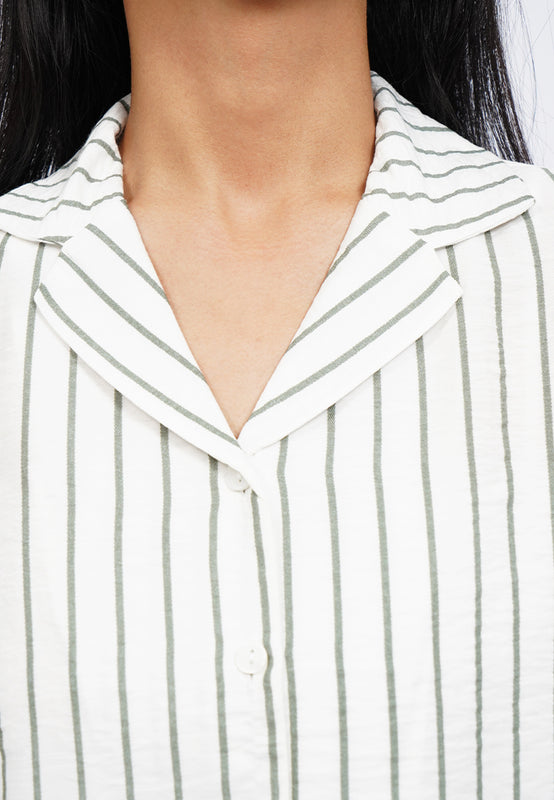 Stripes Notch Collar Shirt