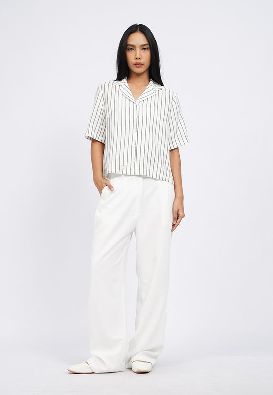 Stripes Notch Collar Shirt