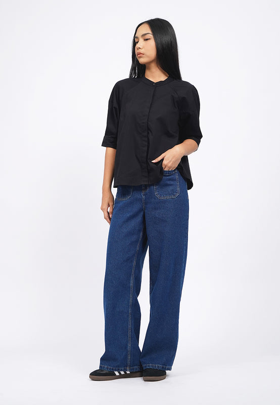 Short Sleeve Raglan Blouse