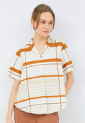 Printed Pyjama Collar Blouse