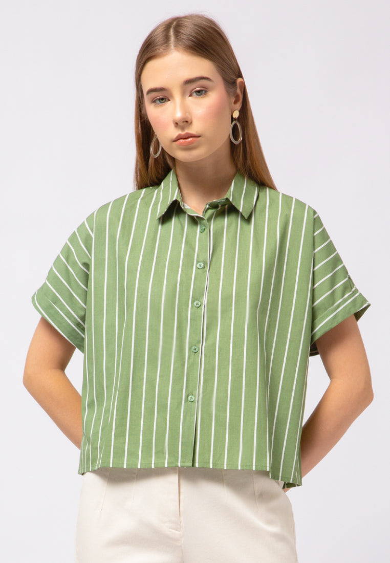 Striped Crop Blouse