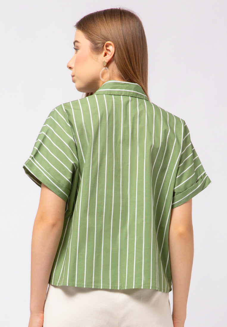 Striped Crop Blouse
