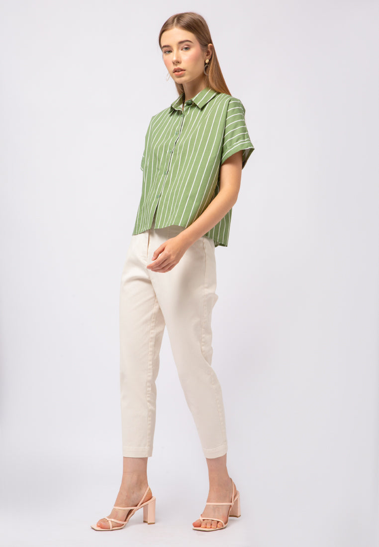 Striped Crop Blouse