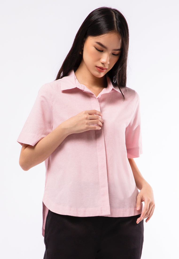 Blouse with High Low Hemline