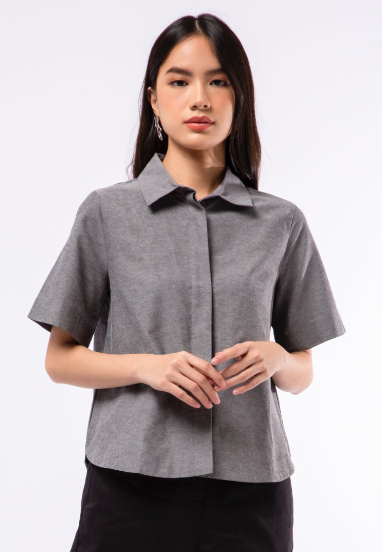 Blouse with High Low Hemline