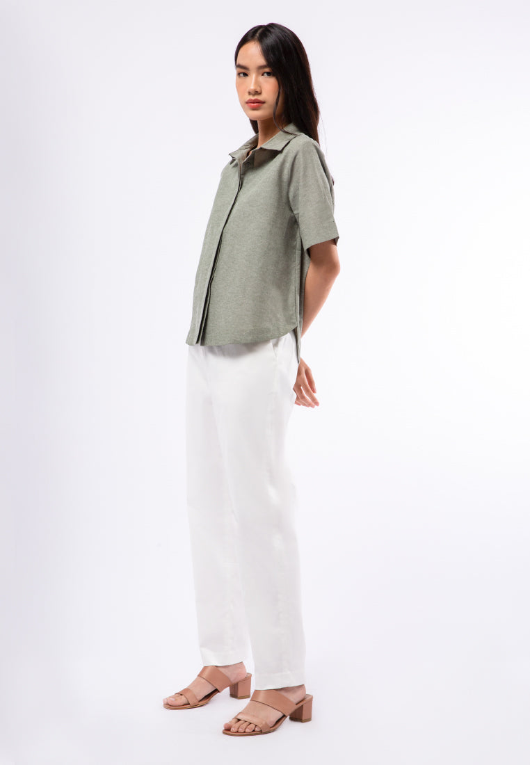 Blouse with High Low Hemline