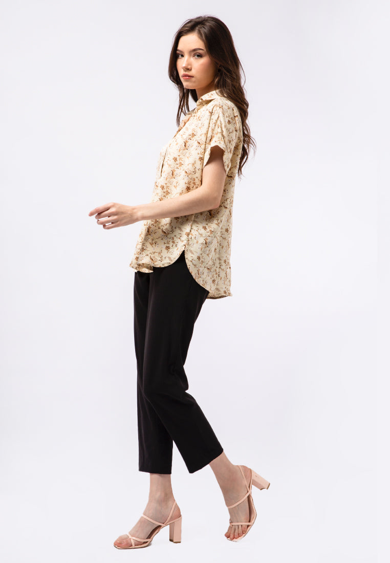 Printed Short Sleeve Blouse