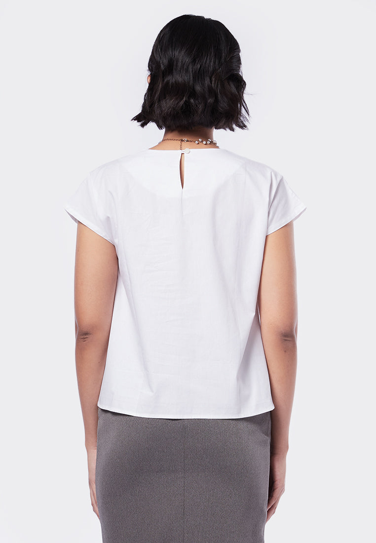 V-Neck Short Sleeve Blouse