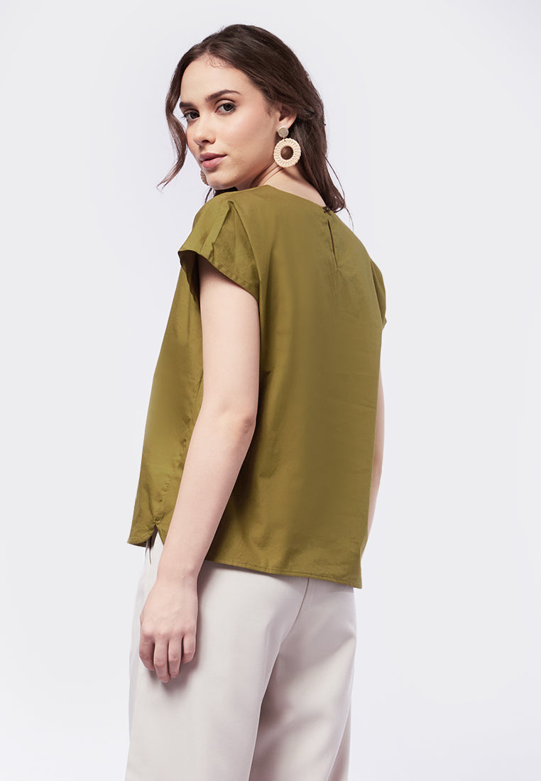 Short Sleeve V-Neck Blouse