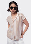 Short Sleeve Striped Blouse