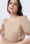 Smocked Waist Short Sleeve Top
