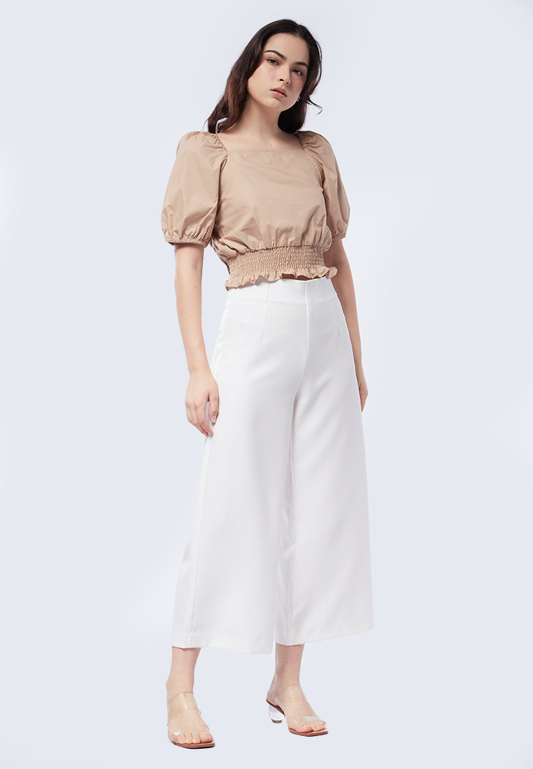 Smocked Waist Short Sleeve Top