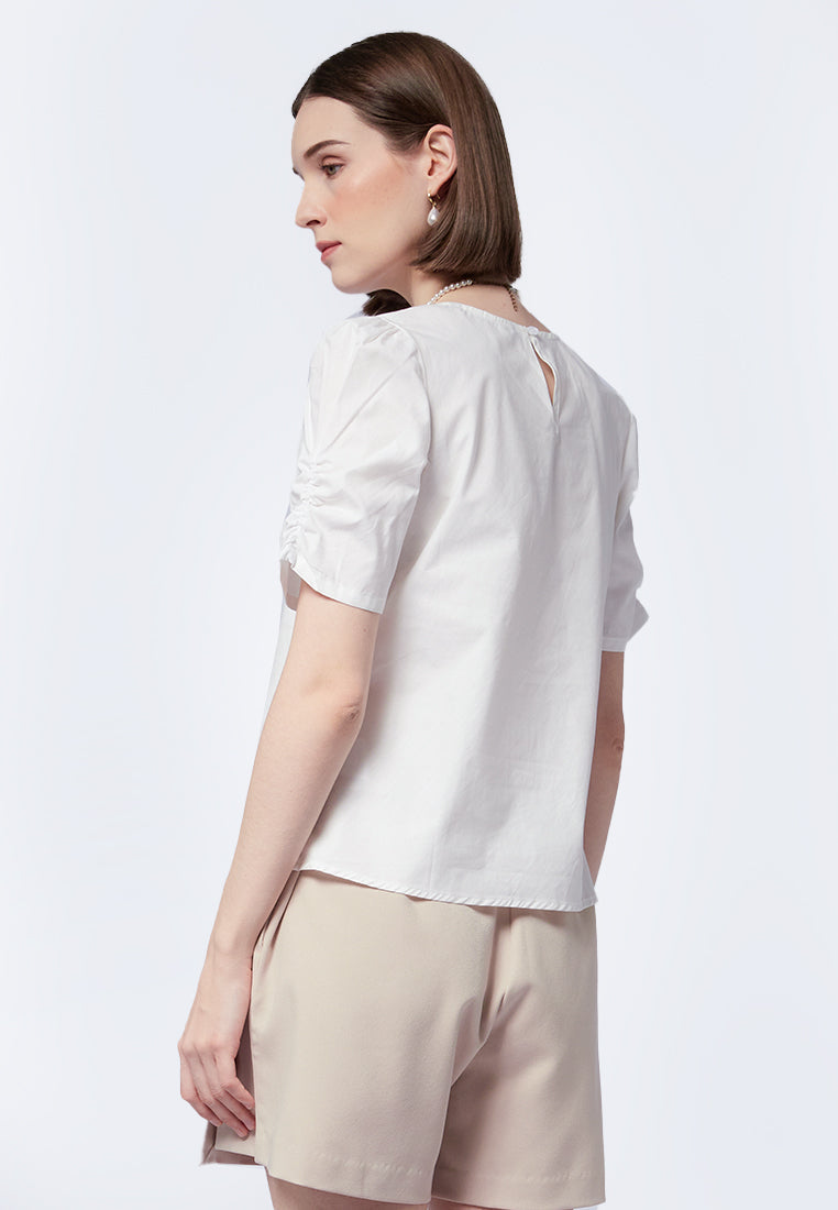 Runched Short Sleeve Top